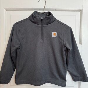 Carhartt Gray Quarter-Zip Sweatshirt with Mock Neck